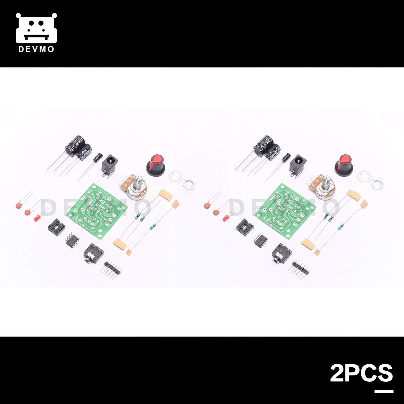 DEVMO مجموعة DEVMO 2SET وحدة LM386 مضخم صوت سوبر ميني مجموعة DIY لوحة 35x37mm 3-12V أداء عالي مدمج إلكتروني - غير ملحوم - Image 2